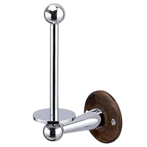 Burlington Spare WC Roll Holder Chrome with Walnut Backplate A6 WAL