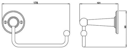 Burlington Tissue Holder without Cover Chrome A16 CHR