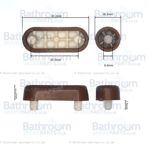Burlington Toilet Seat Brown Buffer Set SP509