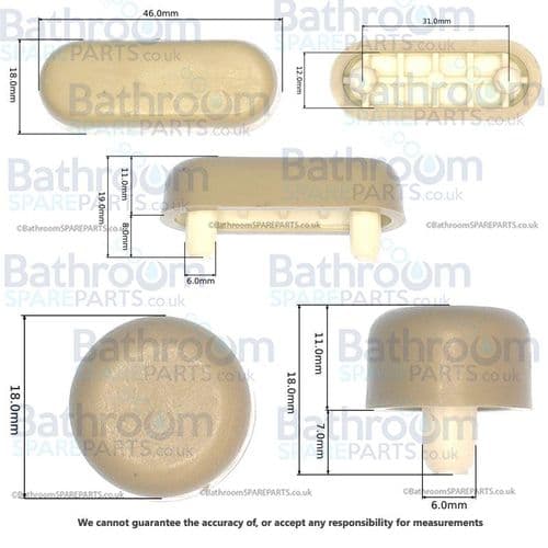 Burlington Toilet Seat S43, S44, ARCS43, ARCS44 Grey Buffer Set SP866