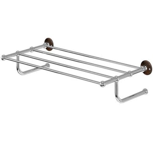 Burlington Towel Rack Chrome with Walnut Backplate A46 WAL