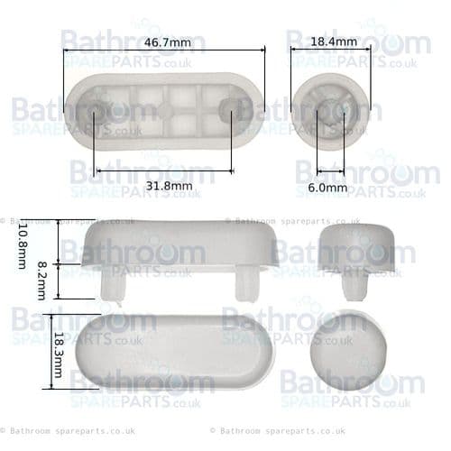 Burlington White Toilet Seat Buffer Set SP864