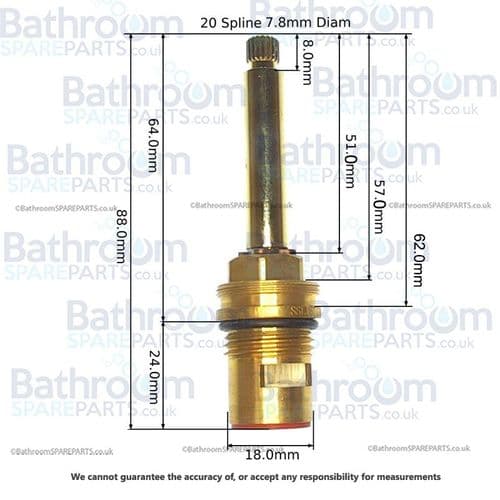 Burlington1/4 turn Anti- Clockwise Close Valve Gold Stem SP1653