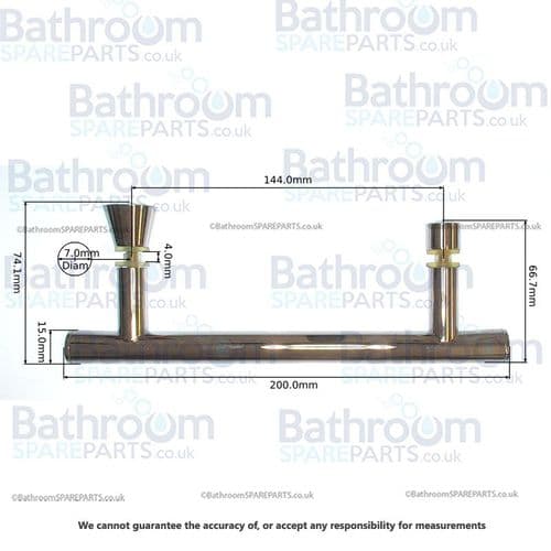 Cassellie 144mm Bar Shower Door Handle CASSBARHAND