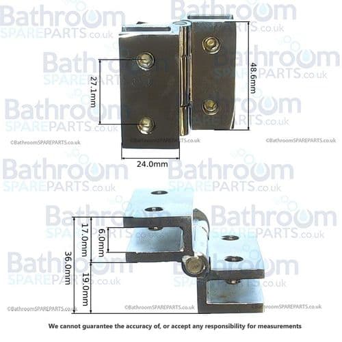 Cassellie 6mm Clamp Glass Hinge Pair CASCLAMPHINGE