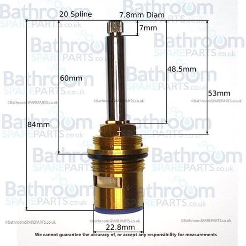 Cassellie ADE004 Cold Clockwise Close Ceramic Disc Cartridge COMP051-COLD