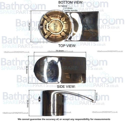 Cassellie ALI002 ALI003 Chrome Bathroom Tap Hot Handle T8881-HOT