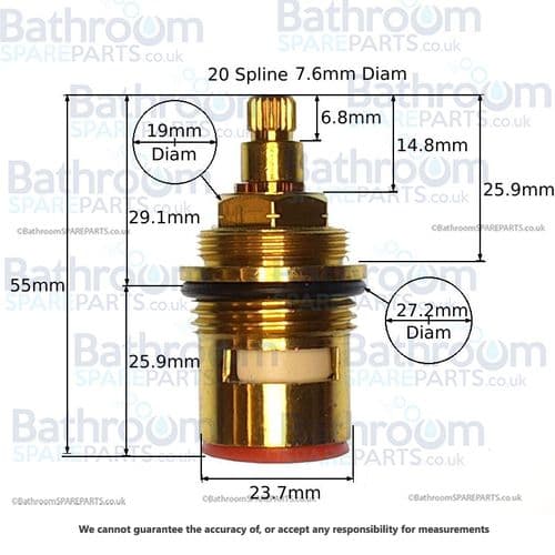 Cassellie Anti-Clockwise Close Ceramic Disc Cartridge COMP078-HOT