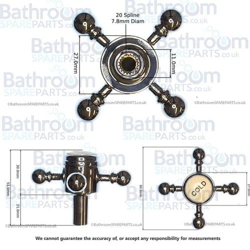 Cassellie BEL15 BEL16 Basin Mixer Chrome Cold Handle BEL-COLD