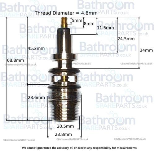 Cassellie BTMV TRAD Bath Shower Mixer Diverter Cartridge COMP067