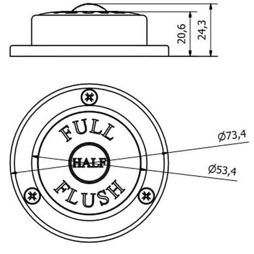 Cassellie Chatsworth Premium Chrome Plated Brass Dual Flush WC Push Button DFB001