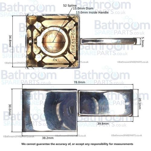 Cassellie Chrome Bathroom Tap Cold Handle T8451-02C