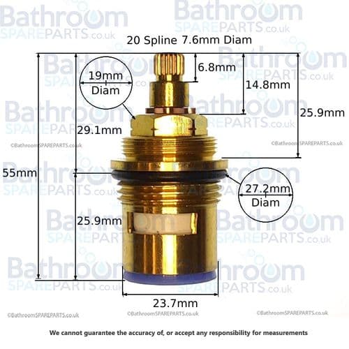 Cassellie  Clockwise Close Ceramic Disc Cartridge COMP078-COLD