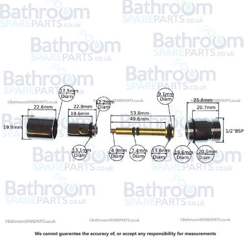 Cassellie Dalton Bath Shower Mixer Diverter Cartridge COMP010