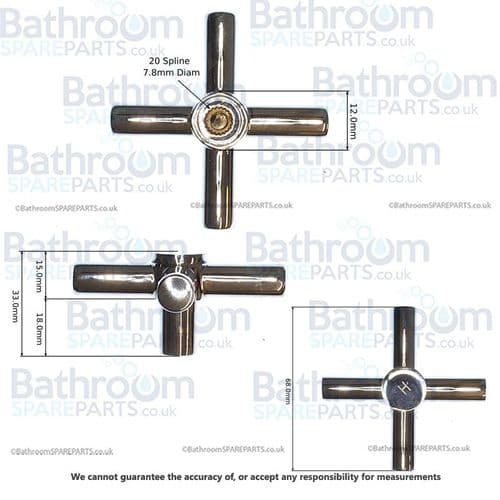 Cassellie DUNE001 Basin Mixer Chrome Hot Handle DUNE001-HOT