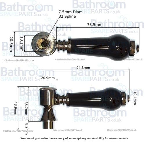 Cassellie EDW003 Kitchen Mixer Chrome Black Hot Handle COMP120-HOT