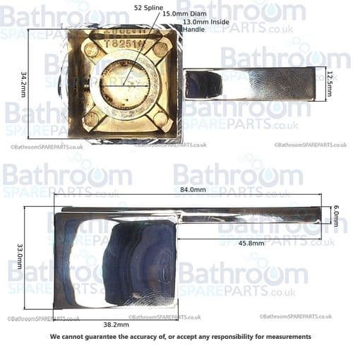 Cassellie EPI007 & EPI008 Chrome Bathroom Tap Hot & Cold Handles T8251