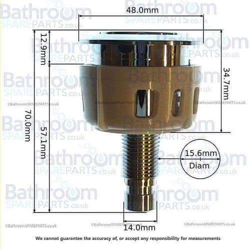 Cassellie FAC001N  Cable Operated Toilet Flush Button Chrome COMP032