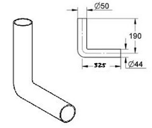 Cassellie  Flush Pipe 190 x 325 CAS0020FP