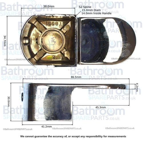 Cassellie GET002 & GET003 Chrome Bathroom Tap Hot Handle T8551-H