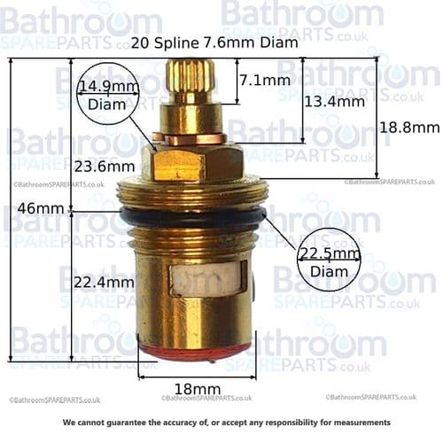 Cassellie LFRM003  Anti-Clockwise Close Ceramic Disc Cartridge COMP070-HOT