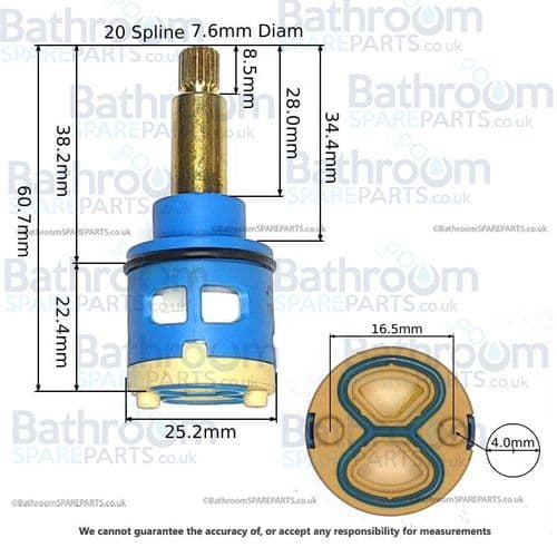 Cassellie SHW005 COMP001 2 Way Diverter Cartridge COMP045