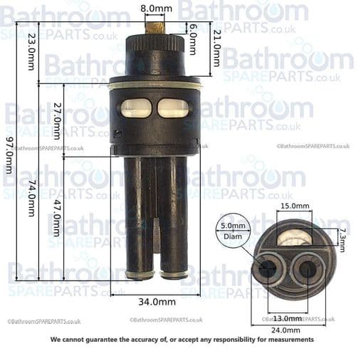 Cassellie SK008 Shower Valve Flow Diverter Cartridge COMP128