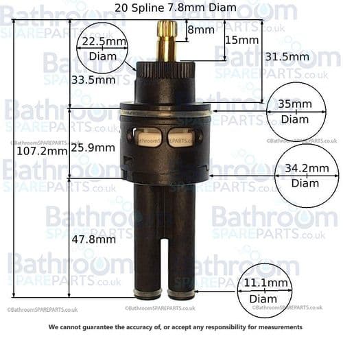 Cassellie SK3639 Shower Valve Flow Cartridge for SK005 Valve COMP002