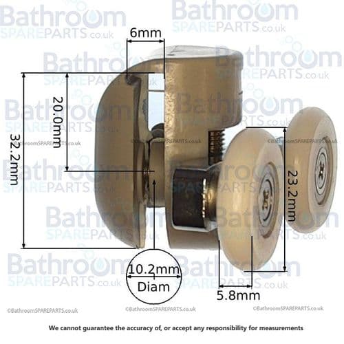 Cassellie Top Roller 6mm Pair CASS6MMTOP