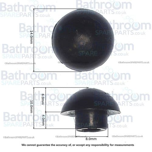 Celmac Replacement Toilet Lid Buffer (Single) BF21-Black