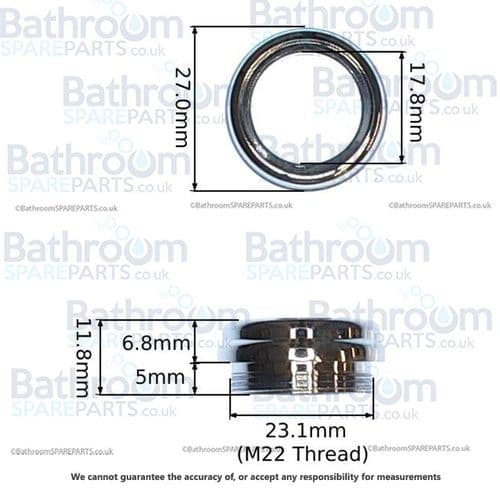 Chatsworth 22mm Ceramic Chrome Indice Holder EBCH001