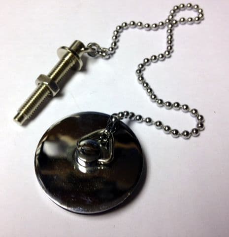 Chrome Basin or Bidet Plug with Chrome ball Pattern Chain & Stay CHA020