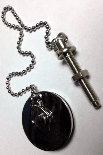 Chrome Basin or Bidet Plug with Chrome ball Pattern Chain & Stay CHA020