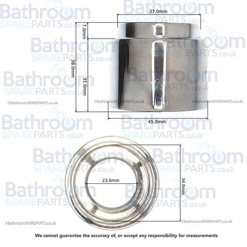 Chrome Shroud Cover for Handle For Emotion Concealed CVP Valves  EB10016