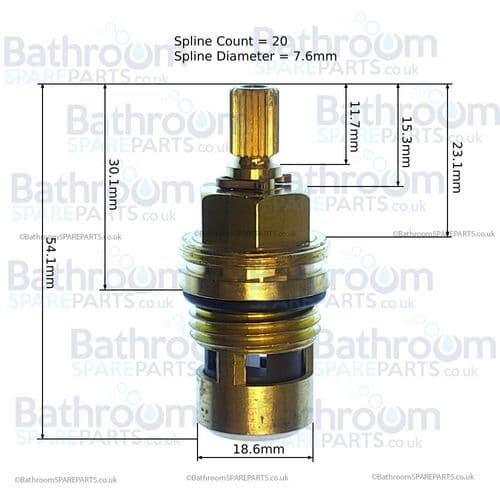 Cifial Ceramic Flow Cartridge for 31600SQ 1/2 turn Clockwise To Close RH Code: VC.02FL​​​​​​​