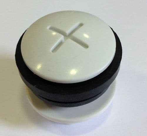 Cistern Overflow Hole Stopped White with Nut 32mm to suit 1/2" Hole EBB001