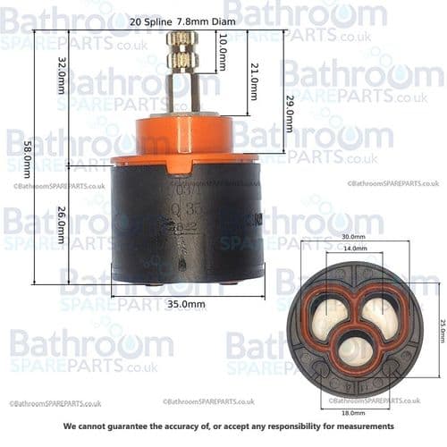 Cristina Orange Diverter Cartridge DQ35 1822