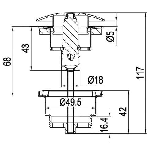Crosswater 3ONE6 Universal Basin Click Clack Waste In Brushed Brass TS0290SF