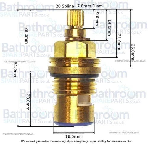 Crosswater Central Ceramic Cartridge Clockwise Close VT002