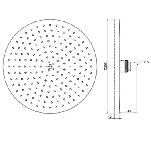 Crosswater Central Fixed Shower Head FH250C+