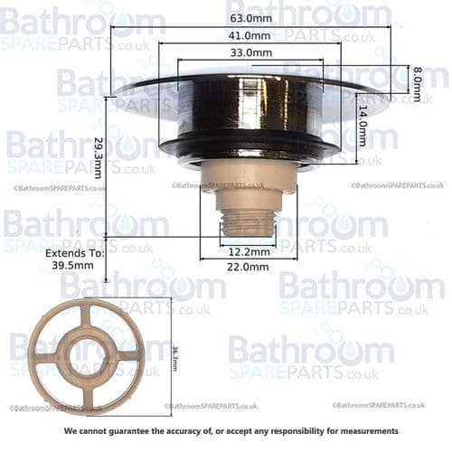 Crosswater Click Clack Basin Waste Replacement Plug RI007
