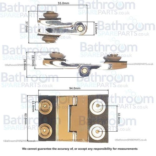 Crosswater Design+ Shower Door Hinge DS0000021+