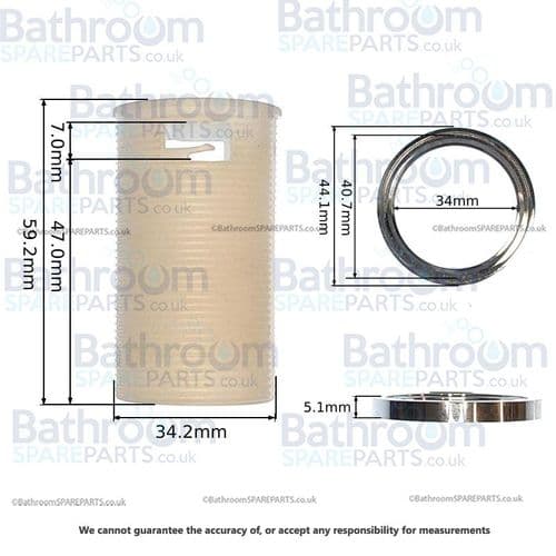 Crosswater Digital  Bath /Shower Control  Plastic Collar and Chrome Ring SPTH02