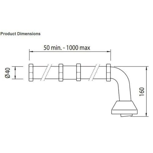 Crosswater Extension Pipe for S & P Trap Wastes - BTW0224C