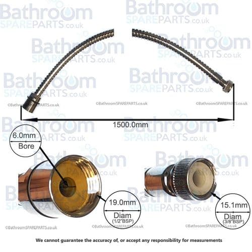 Crosswater Glide 3/8 Female to 1/2" Female Hose R0359C