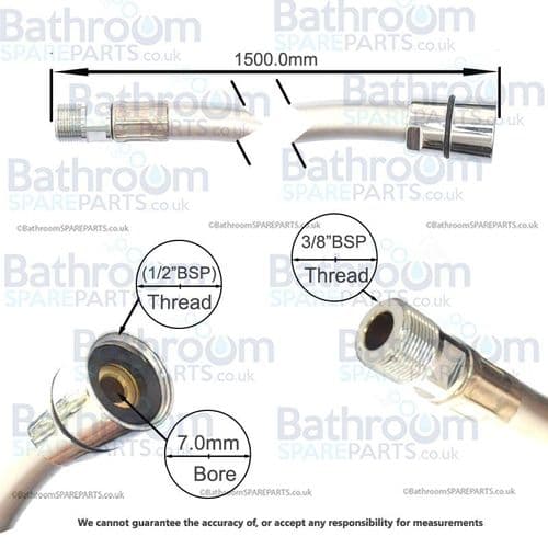 Crosswater Hose 3/8 Male To 1/2 R2808