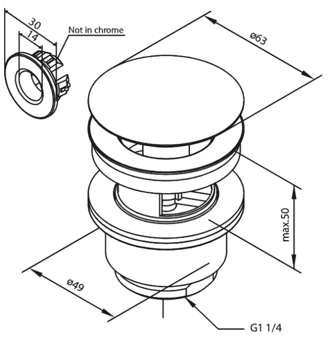 Damixa Click Function Brushed Brass PVD Waste Gold 238507900