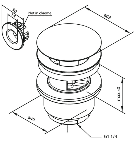 Damixa Click Function Brushed Copper PVD Waste 238508700