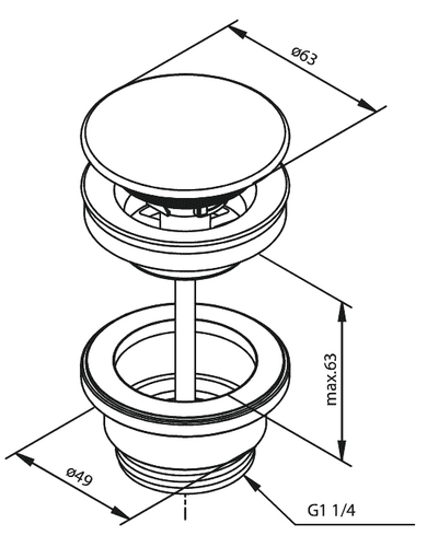 Damixa Click Function Matt White Waste 238702100