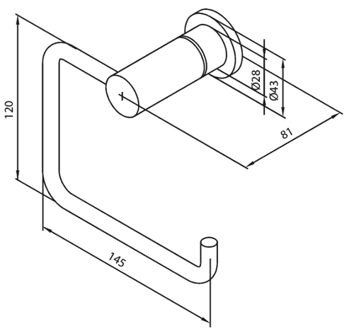 Damixa Toilet Roll Holder Steel PVD 483074600